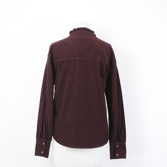 Dear John Top Sz S Purple Collared Button Down Corduroy 100% Cotton Top - Picture 7 of 13